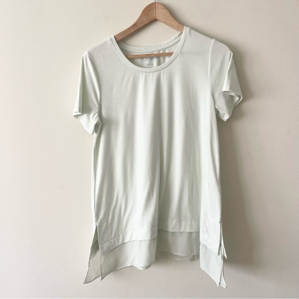 Soft Surroundings Willa Short Sleeve Tunic Top Light Green Women’s size S